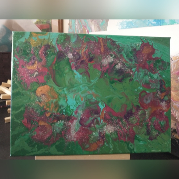 'Green Lei' DESIGNS BY SANDY, Acrylic Painting, Sealed, 9x12 - Picture 14 of 15